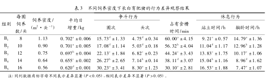 饲养密度对猪行为表现和福利水平的影响
